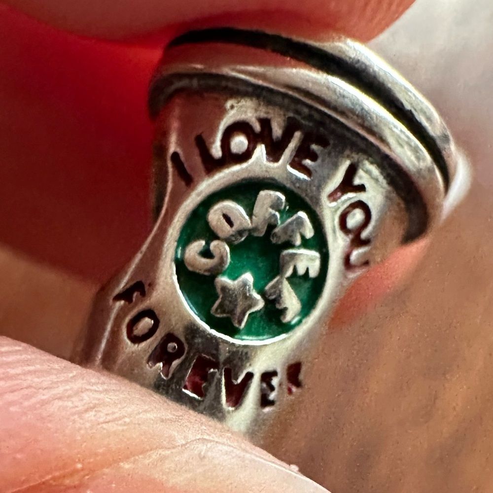 NWOT "Love" Coffee Silver 925 Pandora Fit Charm - Picture 4 of 12